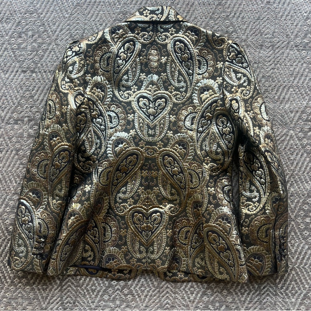 Vintage Celine 2000s Tapestry Brocade Blazer Evening Jacket Brown Gold Holiday‎ - Picture 10 of 11